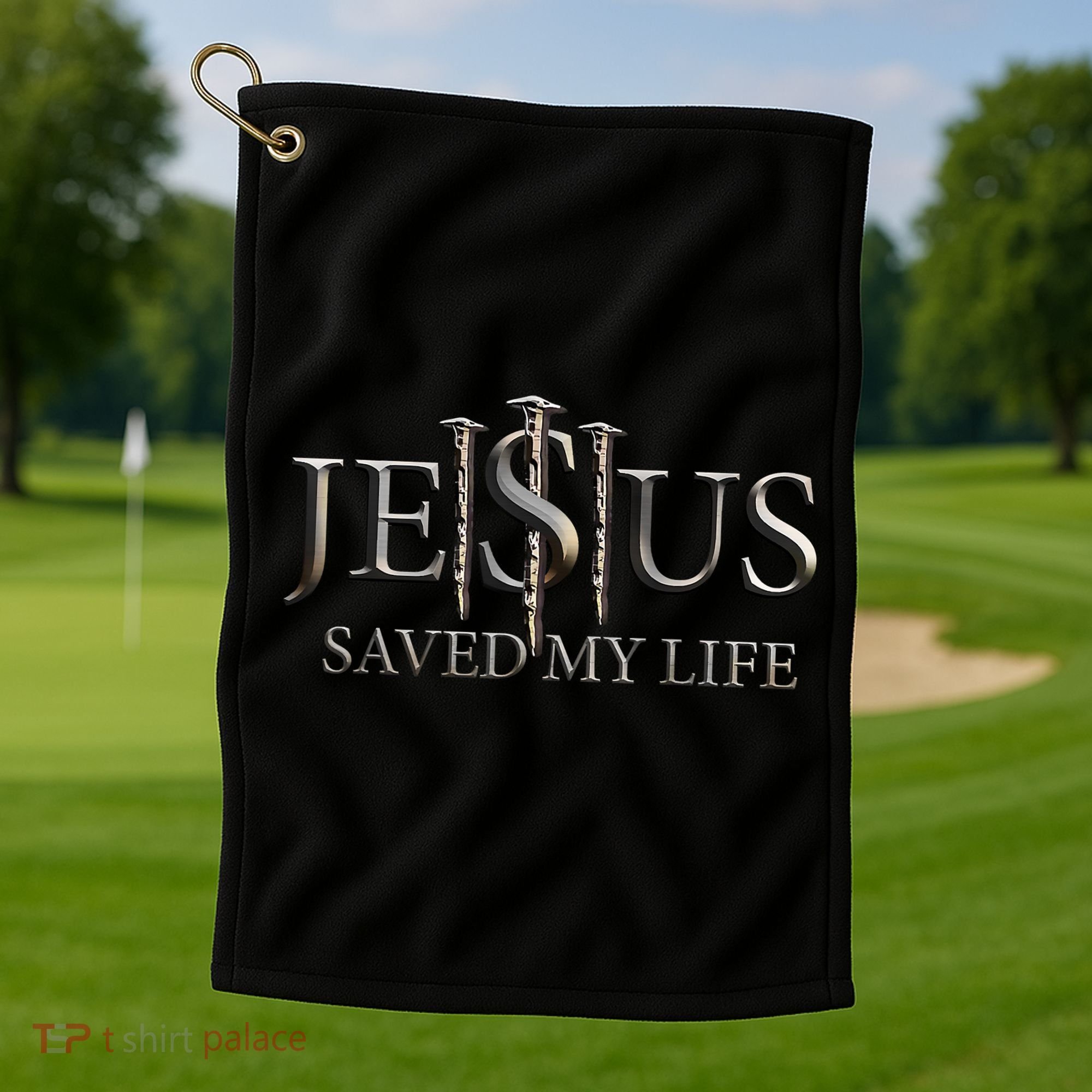 Jesus Saved My Life Christian Religious Believer Golf Towel