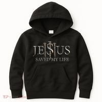 Jesus Saved My Life Christian Religious Believer Kids Hoodie thumb 0