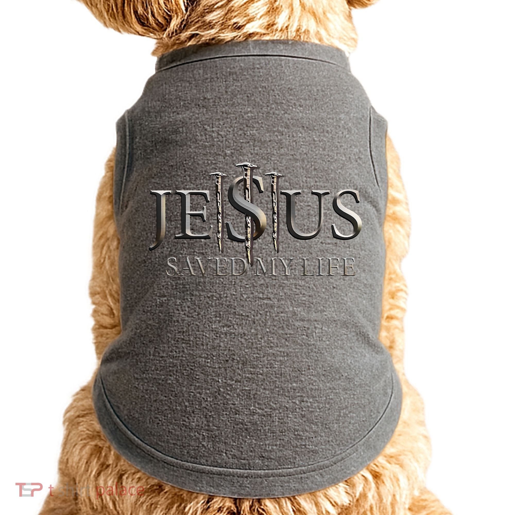 Jesus Saved My Life Christian Religious Believer Doggie Tank