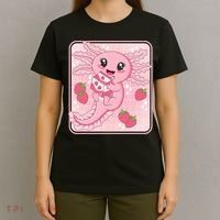 Japanese Strawberry Milk Anime Pin.k Kawaii Axolotl T-Shirt thumb 4