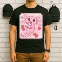Japanese Strawberry Milk Anime Pin.k Kawaii Axolotl T-Shirt thumb 6