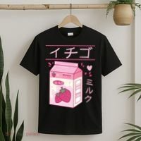 Japanese Strawberry Milk Kawaii Kanji Vaporwave Otaku Gift T-Shirt thumb 2