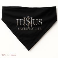 Jesus Saved My Life Christian Religious Believer USA-Made Doggie Bandana thumb 0
