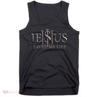 Jesus Saved My Life Christian Religious Believer Tank Top thumb 0