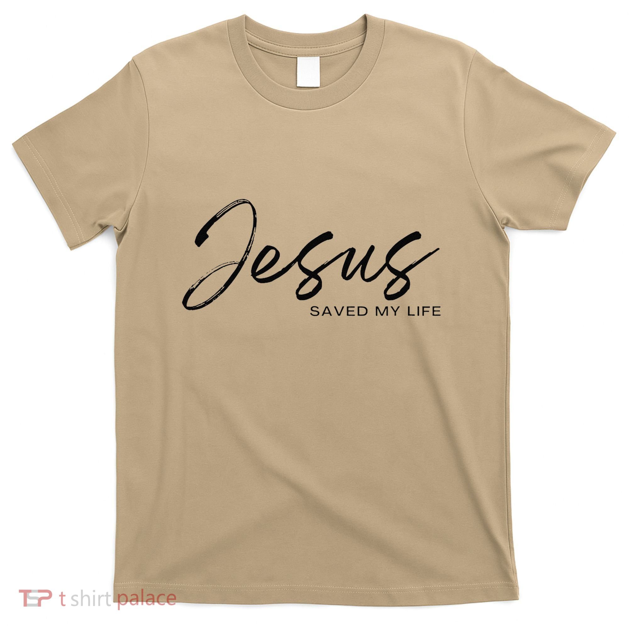 Jesus Saved My Life Modern Christian Religious Minimalist T-Shirt