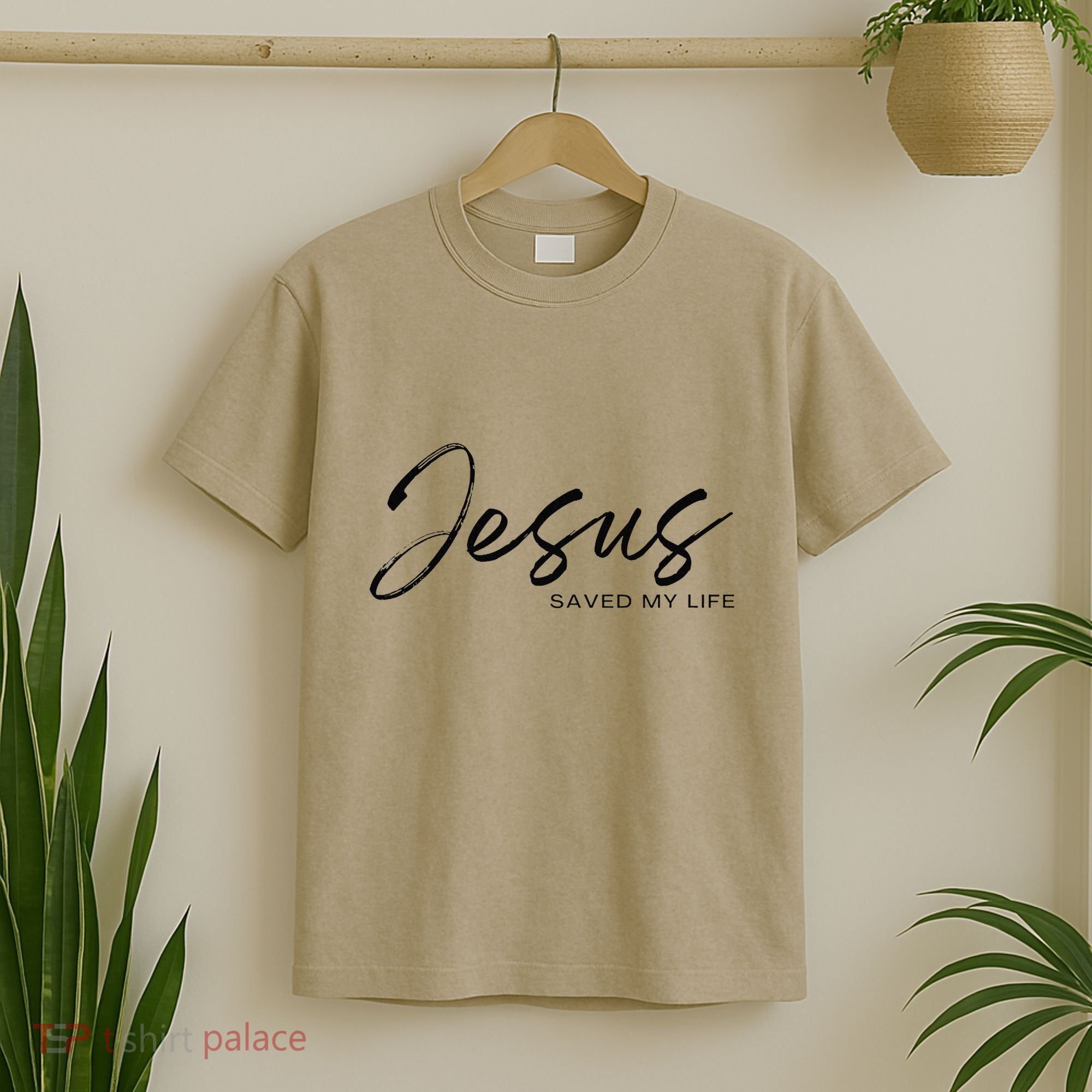 Jesus Saved My Life Modern Christian Religious Minimalist T-Shirt