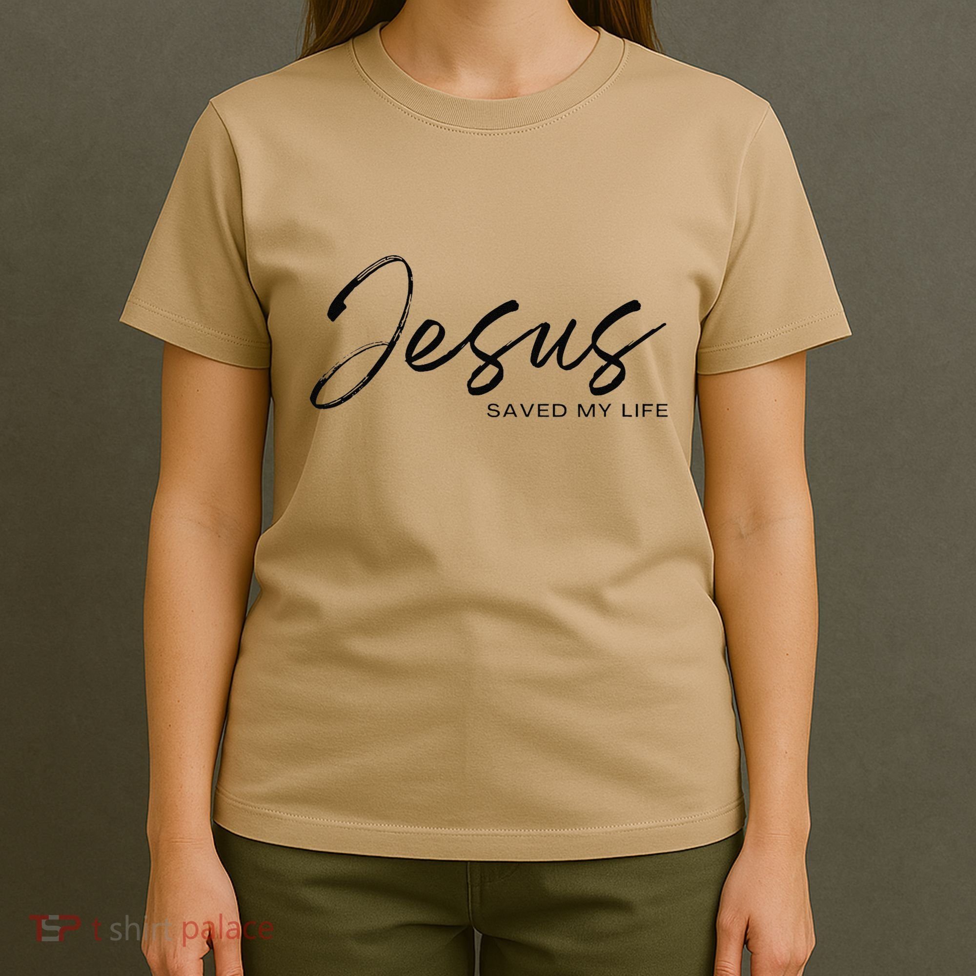 Jesus Saved My Life Modern Christian Religious Minimalist T-Shirt