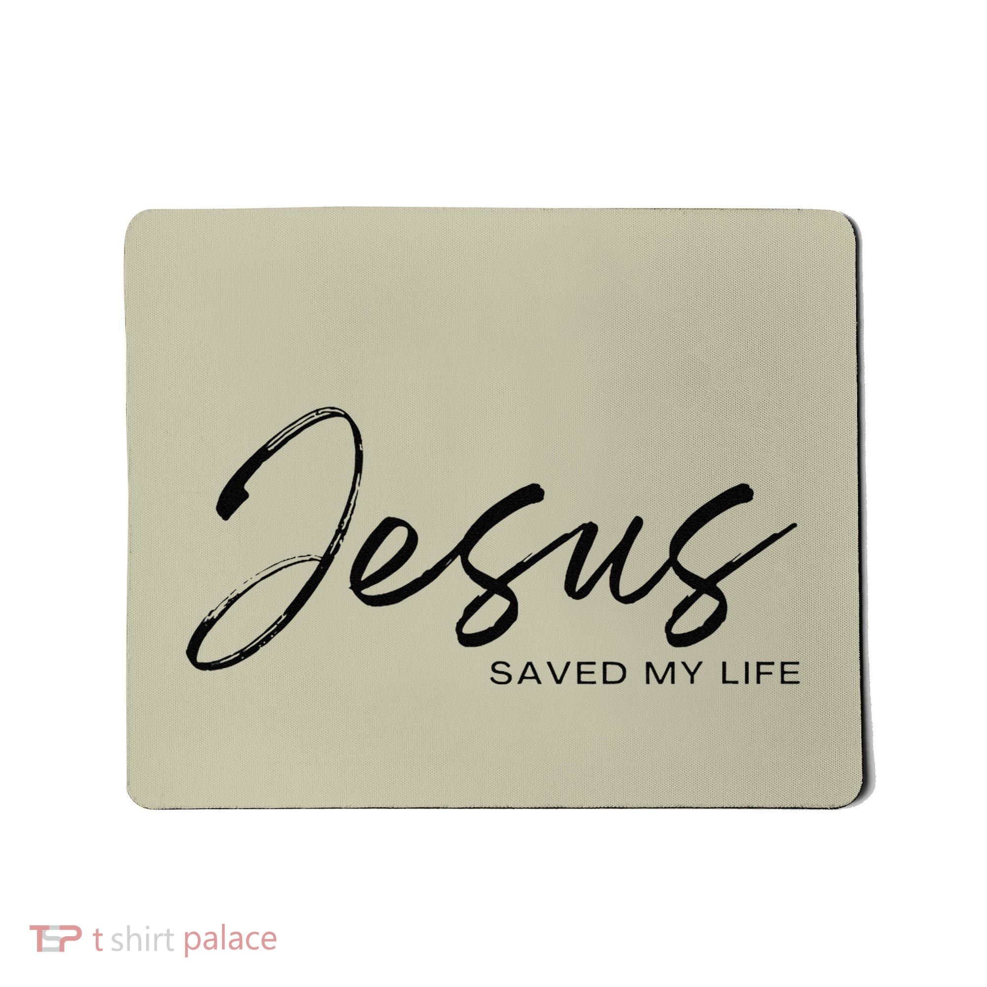 Jesus Saved My Life Modern Christian Religious Minimalist Mousepad