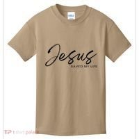 Jesus Saved My Life Modern Christian Religious Minimalist Kids T-Shirt thumb 0