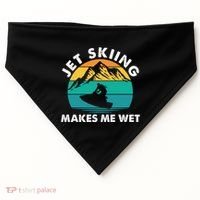 Jet Skiing Makes Me Wet Funny Jet Ski Rider Gift USA-Made Doggie Bandana thumb 0