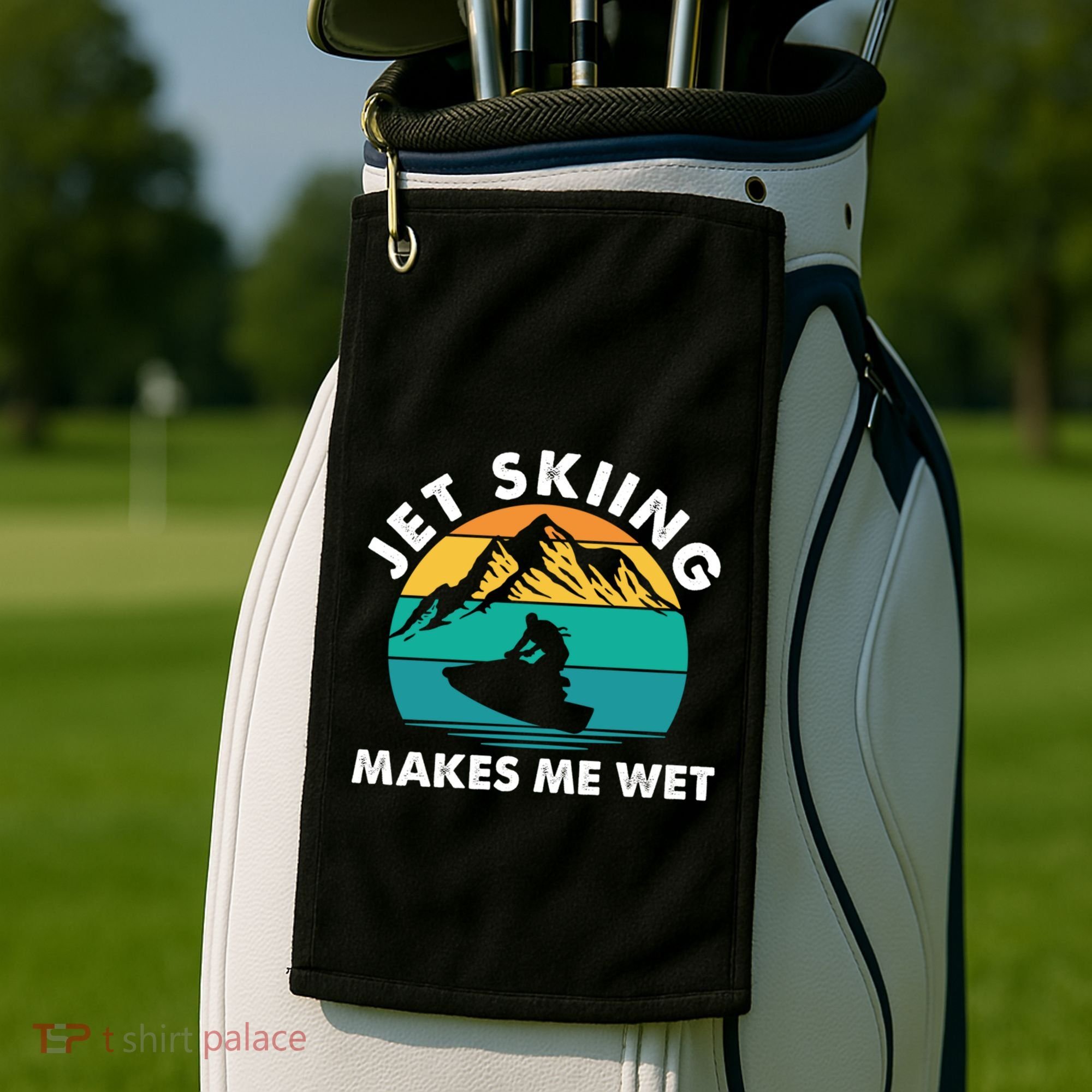 Jet Skiing Makes Me Wet Funny Jet Ski Rider Gift Golf Towel