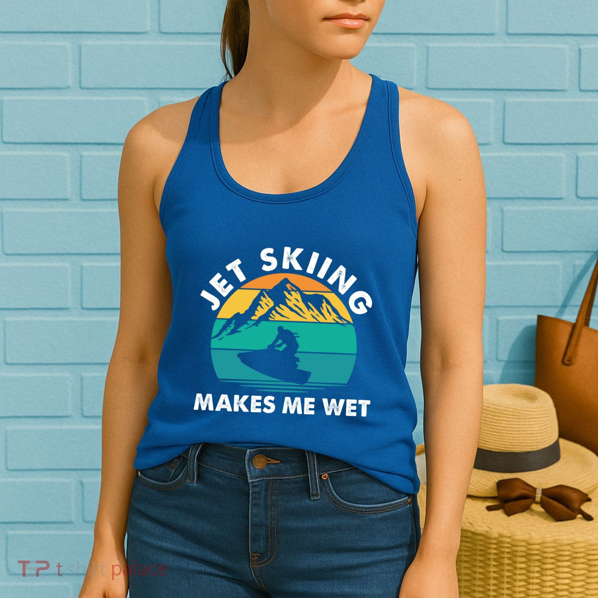 Jet Skiing Makes Me Wet Funny Jet Ski Rider Gift Women's Tank Top