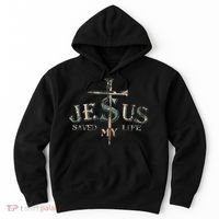 Jesus Saved My Life Army Camo Hoodie thumb 0
