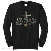 Jesus Saved My Life Army Camo Sweatshirt thumb 0
