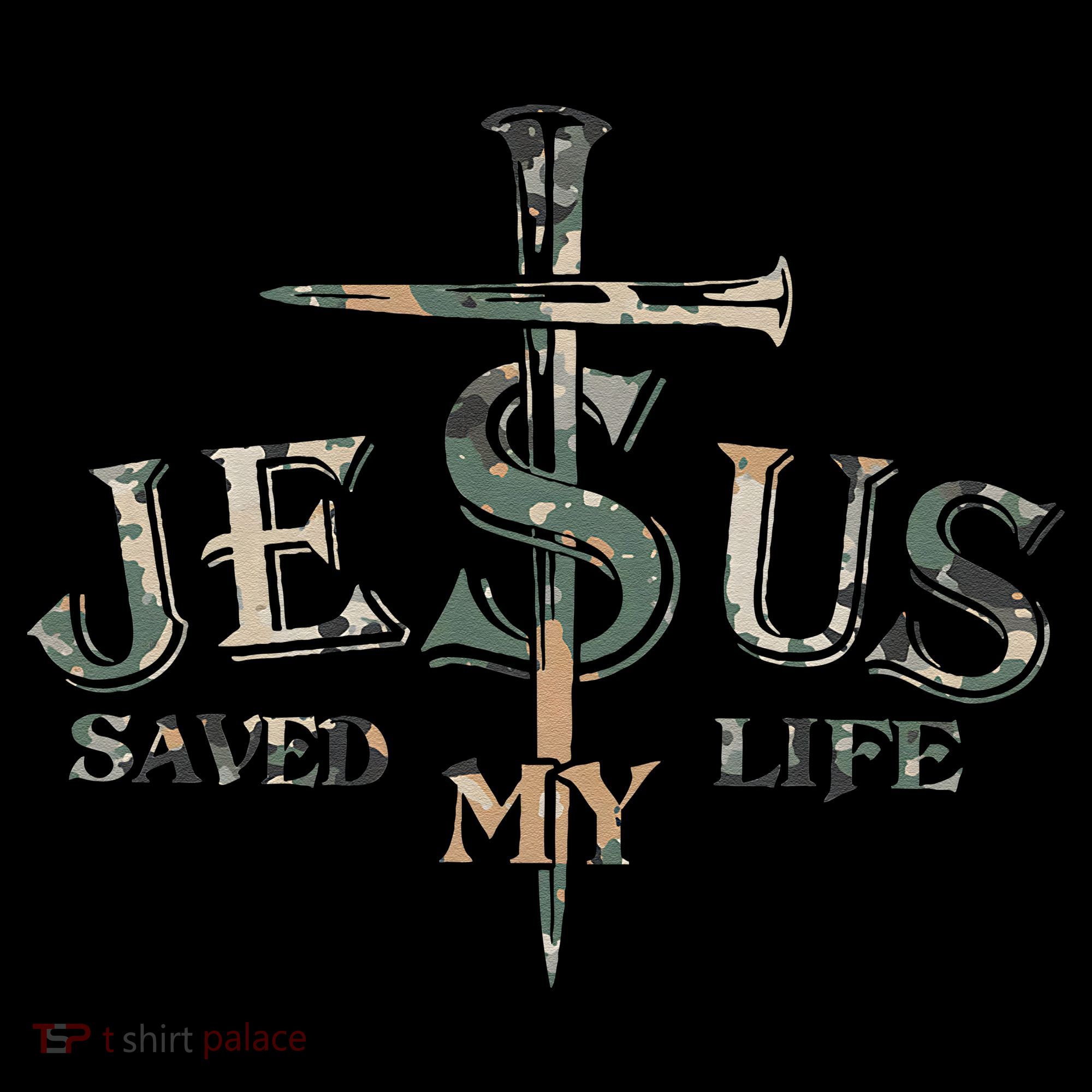 Jesus Saved My Life Army Camo Sweatshirt