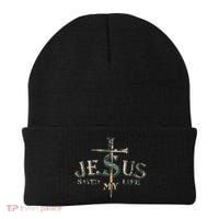 Jesus Saved My Life Army Camo Beanie thumb 0