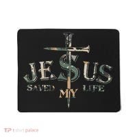 Jesus Saved My Life Army Camo Mousepad thumb 0