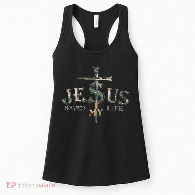 Jesus Saved My Life Army Camo Women's Tank Top