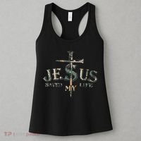 Jesus Saved My Life Army Camo Women's Tank Top thumb 3