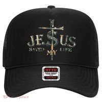 Jesus Saved My Life Army Camo Hat thumb 0