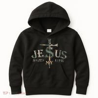 Jesus Saved My Life Army Camo Kids Hoodie thumb 0