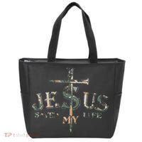 Jesus Saved My Life Army Camo Tote Bag thumb 0