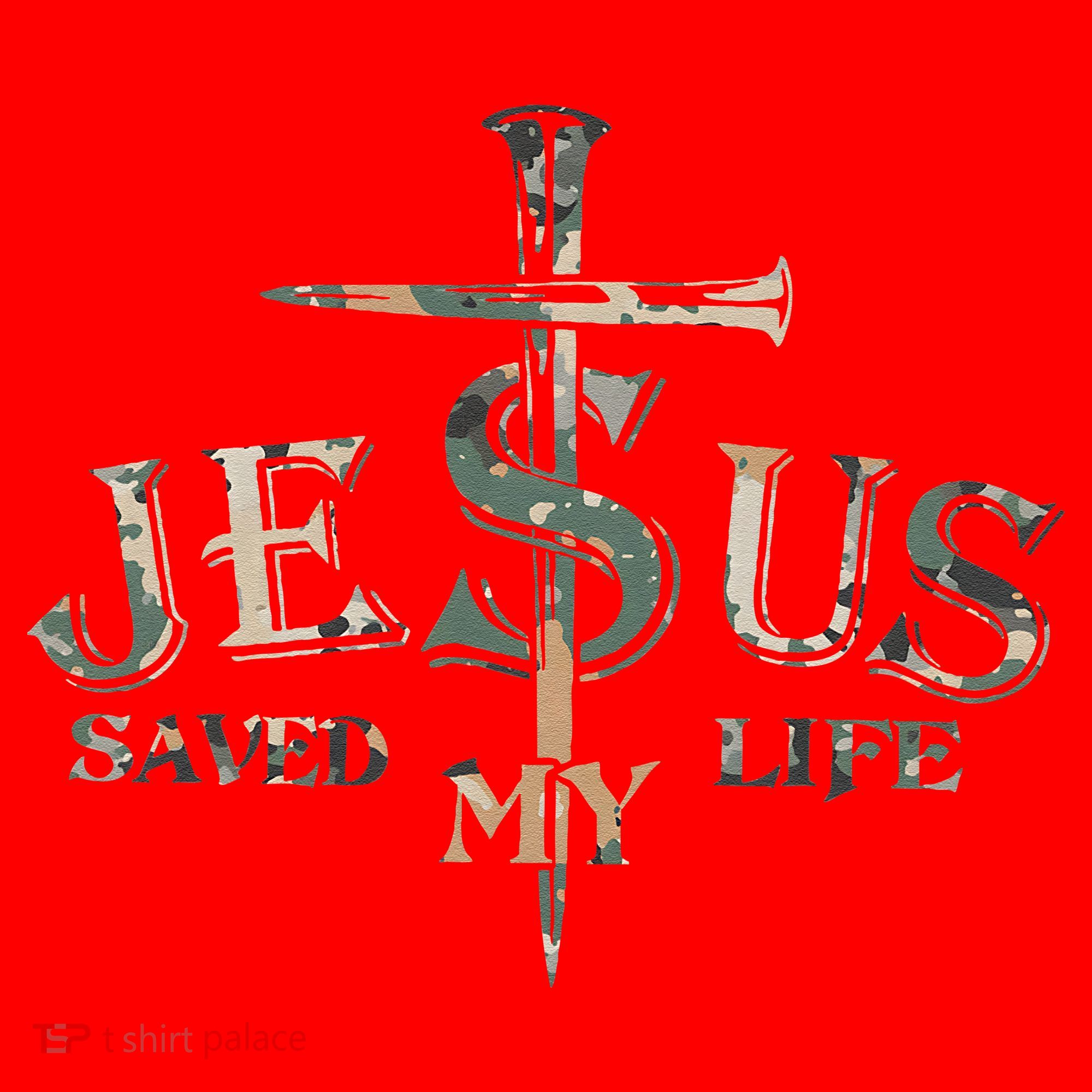 Jesus Saved My Life Army Camo Santa Hat