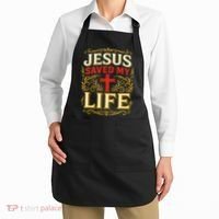 Jesus Saved My Life Bold Art Christian Faith Statement Apron thumb 2