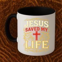 Jesus Saved My Life Bold Art Christian Faith Statement Coffee Mug thumb 2
