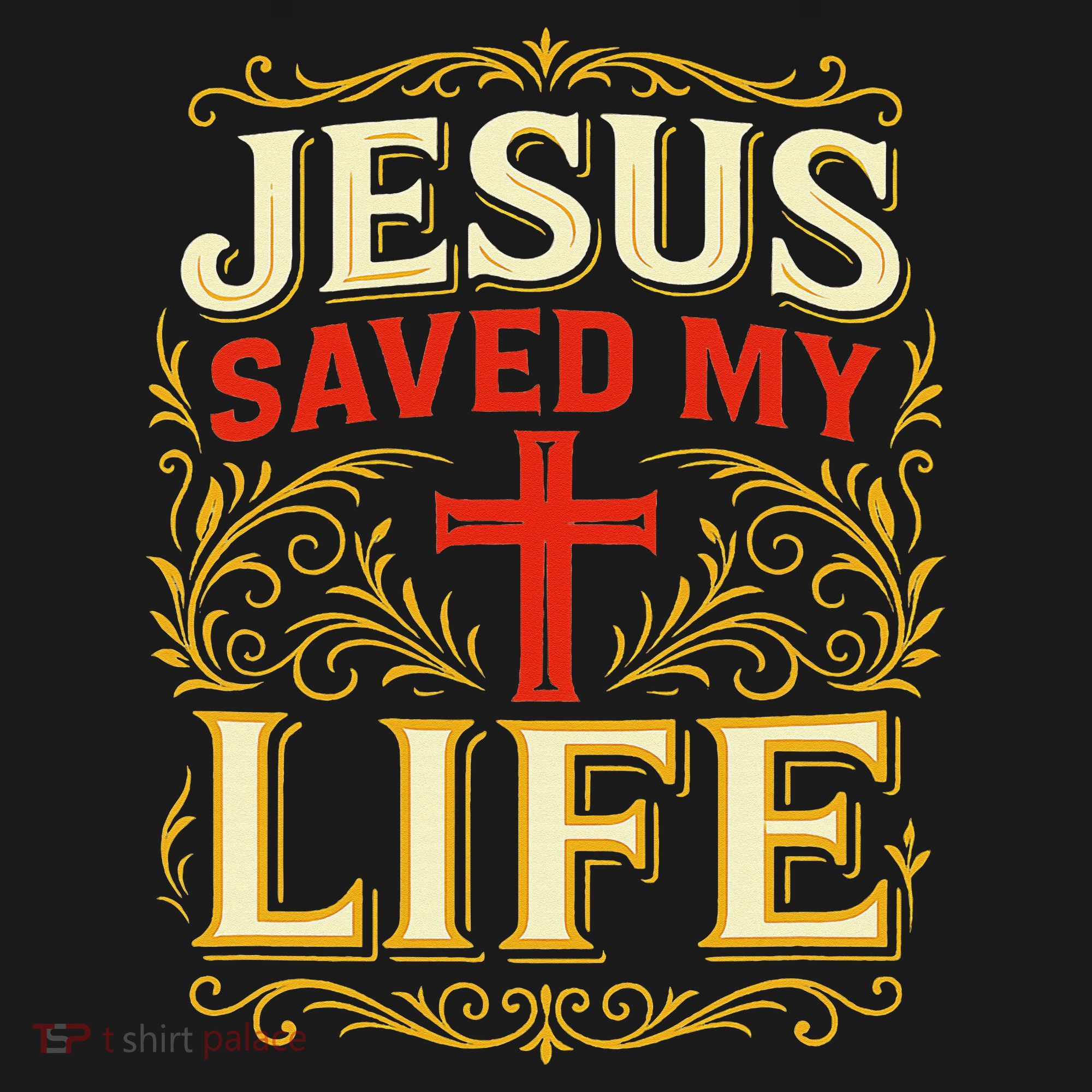Jesus Saved My Life Bold Art Christian Faith Statement Ornament