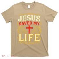 Jesus Saved My Life Bold Art Christian Faith Statement T-Shirt thumb 0