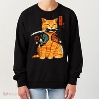 Japanese Samurai Ninja Cat Kawaii Anime Women's Sweatshirt thumb 0