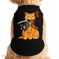 Japanese Samurai Ninja Cat Kawaii Anime Doggie Tank thumb 0