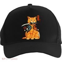 Japanese Samurai Ninja Cat Kawaii Anime Five-Panel Snapback Cap thumb 0
