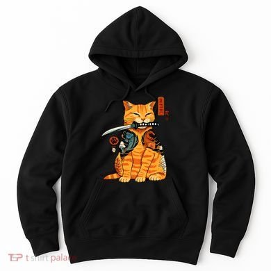 Japanese Samurai Ninja Cat Kawaii Anime Hoodie