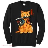 Japanese Samurai Ninja Cat Kawaii Anime Sweatshirt thumb 0