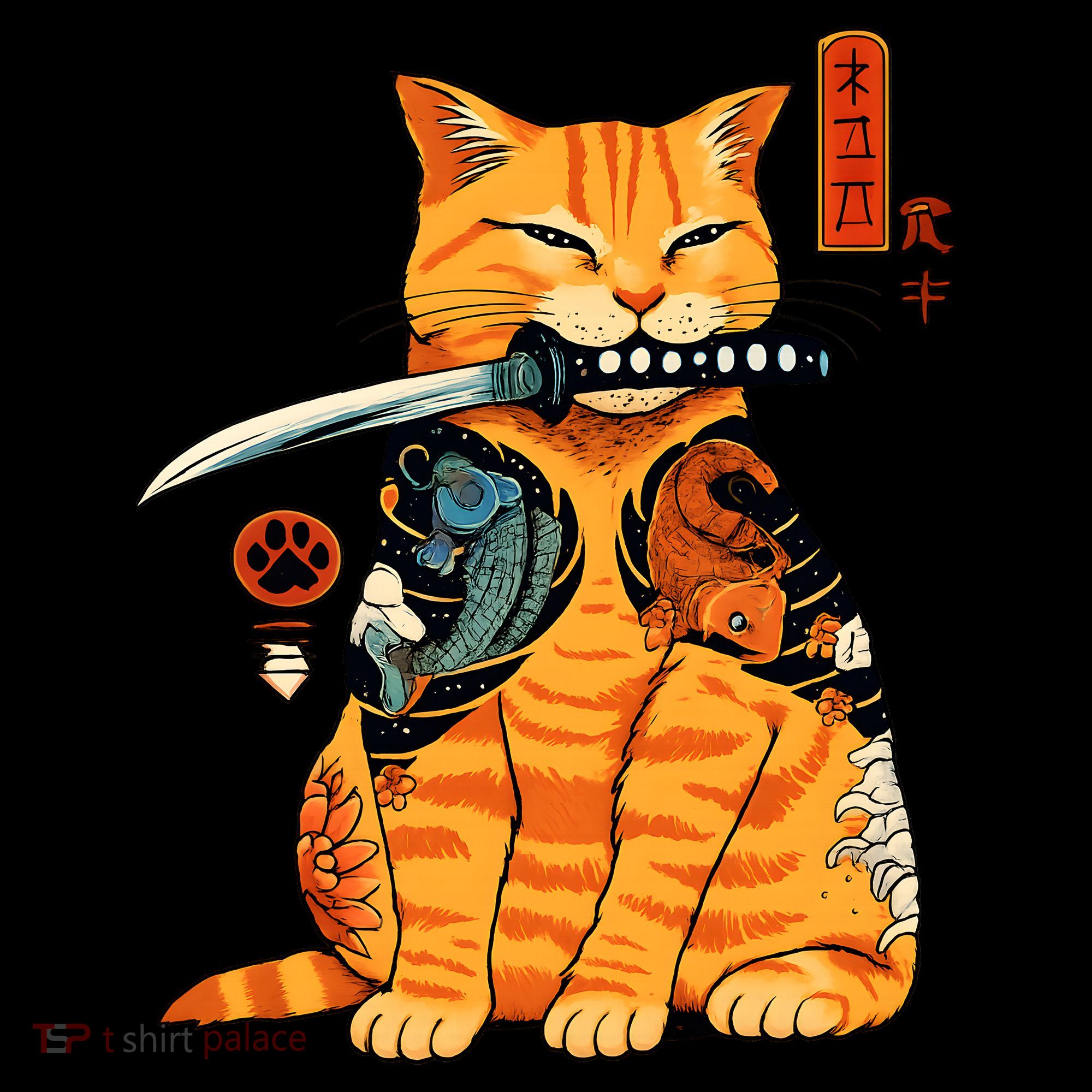 Japanese Samurai Ninja Cat Kawaii Anime Sweatshirt