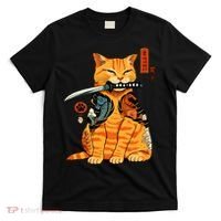 Japanese Samurai Ninja Cat Kawaii Anime T-Shirt thumb 0