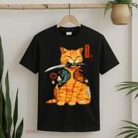 Japanese Samurai Ninja Cat Kawaii Anime T-Shirt thumb 2
