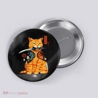 Japanese Samurai Ninja Cat Kawaii Anime Button thumb 0