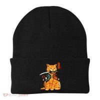 Japanese Samurai Ninja Cat Kawaii Anime Beanie thumb 0