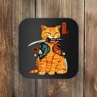Japanese Samurai Ninja Cat Kawaii Anime Coaster thumb 0