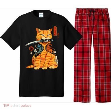 Japanese Samurai Ninja Cat Kawaii Anime Pajama Set
