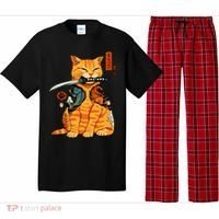 Japanese Samurai Ninja Cat Kawaii Anime Pajama Set thumb 0