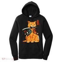 Japanese Samurai Ninja Cat Kawaii Anime Women's Hoodie thumb 0