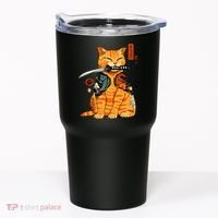 Japanese Samurai Ninja Cat Kawaii Anime Tumbler thumb 0