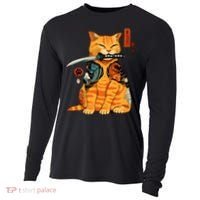 Japanese Samurai Ninja Cat Kawaii Anime Cooling Performance Long Sleeve Crew thumb 0