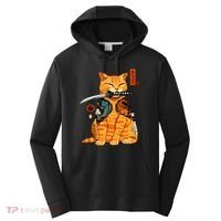Japanese Samurai Ninja Cat Kawaii Anime Performance Fleece Hoodie thumb 0