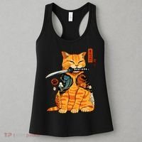 Japanese Samurai Ninja Cat Kawaii Anime Women's Tank Top thumb 3