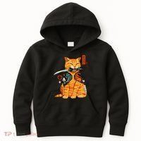 Japanese Samurai Ninja Cat Kawaii Anime Kids Hoodie thumb 0
